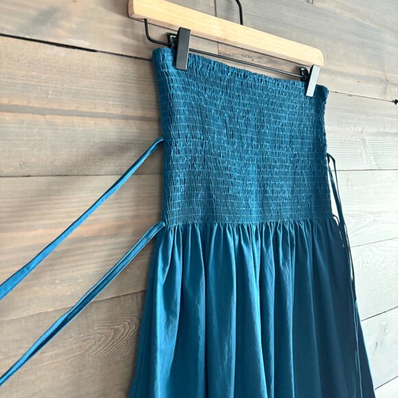 CIAO LUCIA | Teal Strapless Smock Top Dress with Decorative Straps Size S - Picture 3 of 4